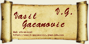 Vasil Gačanović vizit kartica